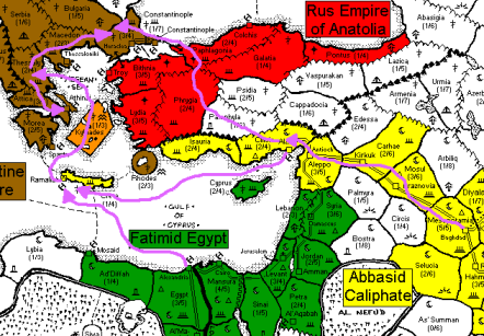 Abbasids and Fatimids trample Byzantines